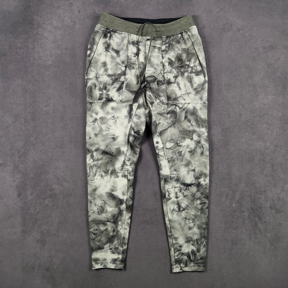 Lululemon Textured Tech Jogger Mens Medium Green Diamond Print Tapered Athletic